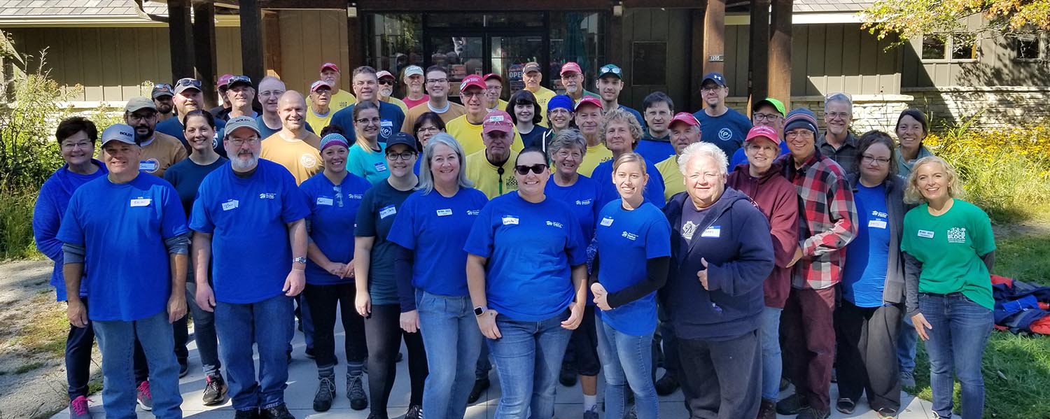 Group image of Rock the Block volunteers