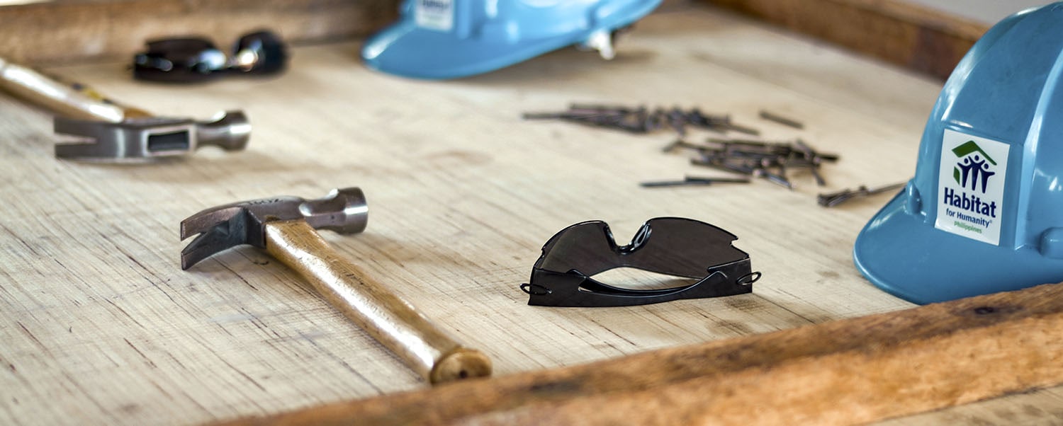 Tools on a workbench