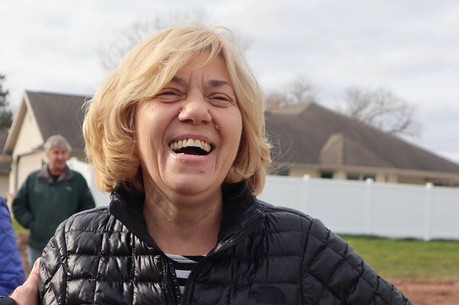 Zorica smiling at Women Build dedication