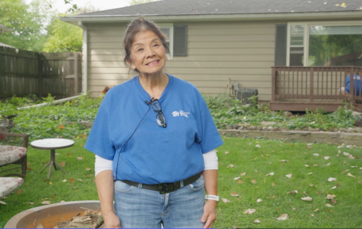 Yolanda in her back yard